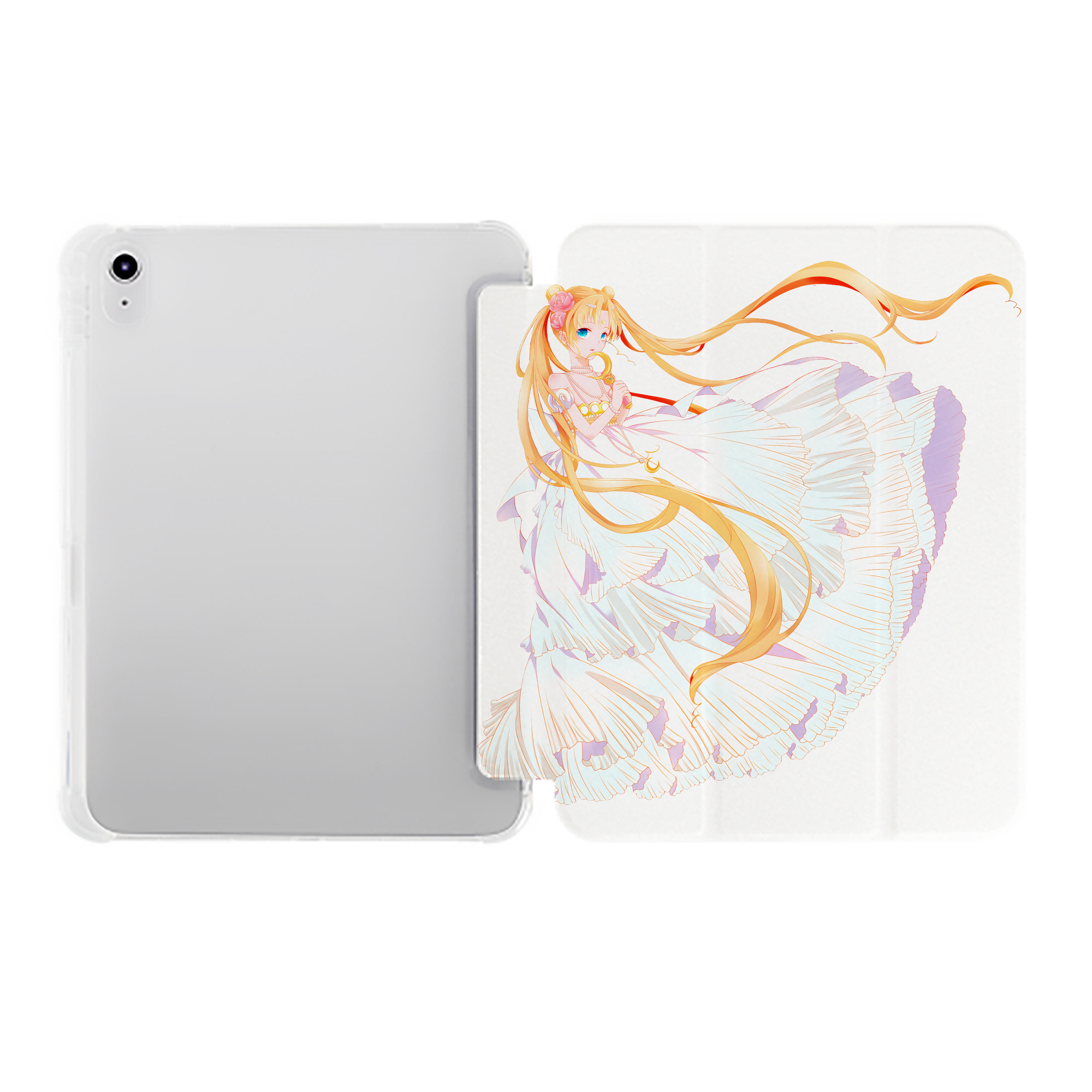 （画像用） 美少女戦士セーラームーン 愛野 美奈子 あいの みなこ Sailor Moon Aino Minako IPad ケース ペン収納付き 三つ折りスタンド PUレザー×シリコン 対応機種9.5/10.5/10.9インチ